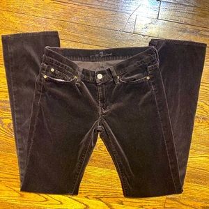 7 FOR ALL MANKIND| Brown Jeans | Velvet Denim | Straight Leg | Size 27
